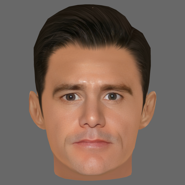 Jim Carrey Head - Low poly head for game 3D 모델 .c4d .max .obj .3ds .fbx .stl .blend 