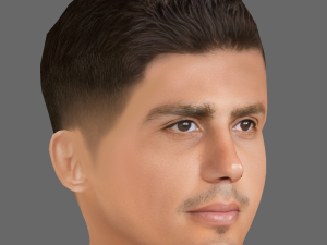 Rodrigo Hernandez Cascante Head - Low poly head for game 3D Model