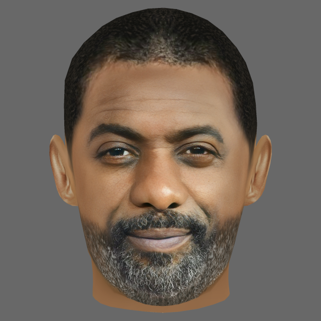 Idris Elba Head - Low poly head for game 3D Model .c4d .max .obj .3ds .fbx .stl .blend 
