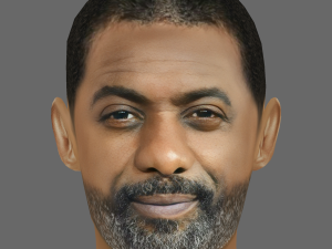 Idris Elba Head - Low poly head for game 3D Model