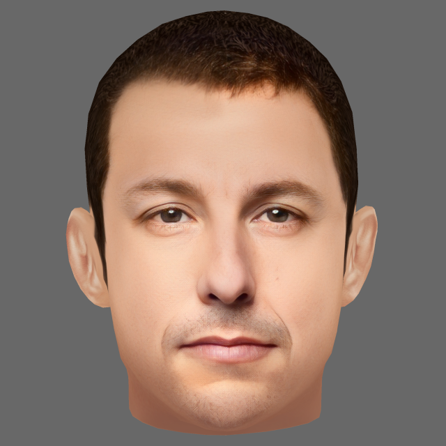 Adam Sandler Head - Low poly head for game Model 3D .c4d .max .obj .3ds .fbx .stl .blend 