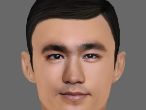 Bruce Lee Head - Low poly head for game 3D Model