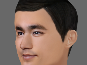 Bruce Lee Head - Low poly head for game Model 3D