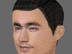 Bruce Lee Head - Low poly head for game Model 3D
