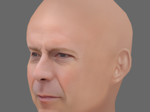 Bruce Willis Head - Low poly head for game Model 3D
