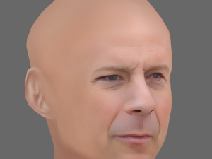 Bruce Willis Head - Low poly head for game Model 3D