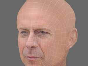 Bruce Willis Head - Low poly head for game Model 3D