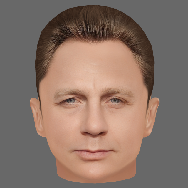 Daniel Craig Head - Low poly head for game Modèle 3D .c4d .max .obj .3ds .fbx .stl .blend 