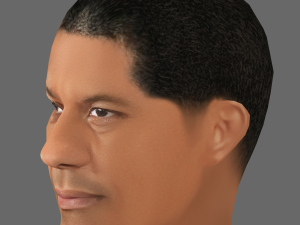Daniel Washington Head - Low poly head for game Model 3D