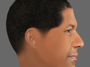 Daniel Washington Head - Low poly head for game Model 3D
