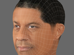 Daniel Washington Head - Low poly head for game Model 3D