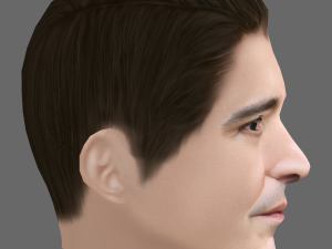 David Dastmalchian Head - Low poly head for game 3D Model