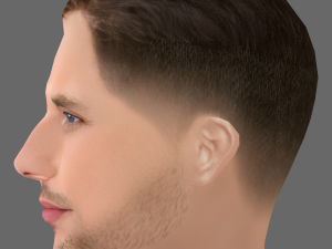 Ed Skrein Head - Low poly head for game Model 3D