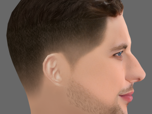 Ed Skrein Head - Low poly head for game Model 3D