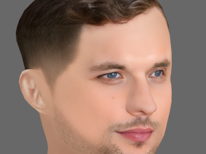 Ed Skrein Head - Low poly head for game Model 3D