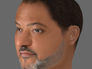 Laurence Fishburne Head - Low poly head for game 3D Model