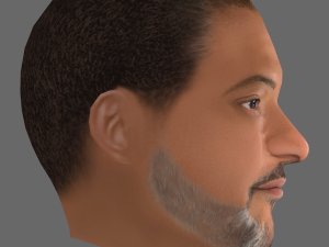 Laurence Fishburne Head - Low poly head for game 3D Model
