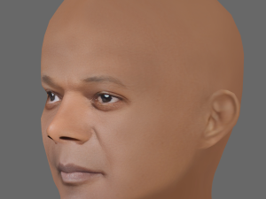Samuel L Jackson Head - Low poly head for game 3D Model