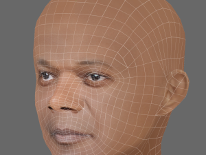 Samuel L Jackson Head - Low poly head for game 3D Model