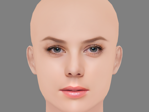 Abbie Cornish Head - No Hair - Low poly head for game 3D Model