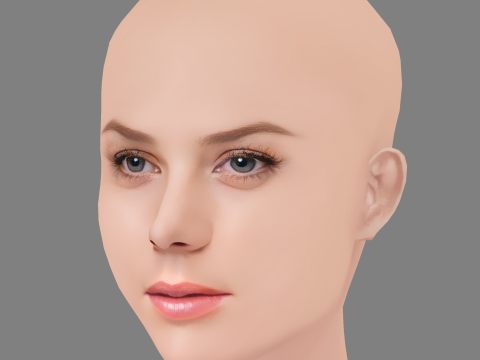 Abbie Cornish Head - No Hair - Low poly head for game 3D Model