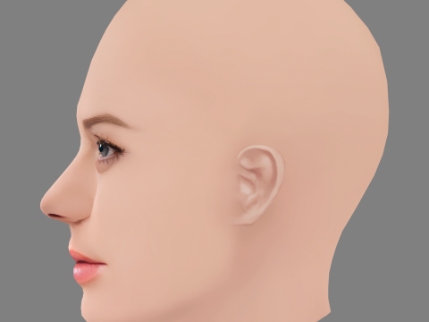 Abbie Cornish Head - No Hair - Low poly head for game 3D Model