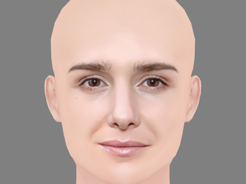 Addison Timlin Head - No Hair - Low poly head for game 3D Модель