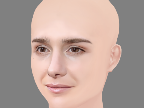 Addison Timlin Head - No Hair - Low poly head for game 3D Модель