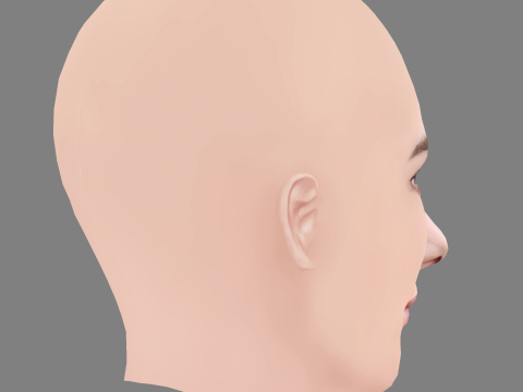 Addison Timlin Head - No Hair - Low poly head for game 3D Модель