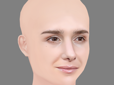 Addison Timlin Head - No Hair - Low poly head for game 3D Модель