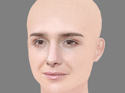 Addison Timlin Head - No Hair - Low poly head for game 3D Модель