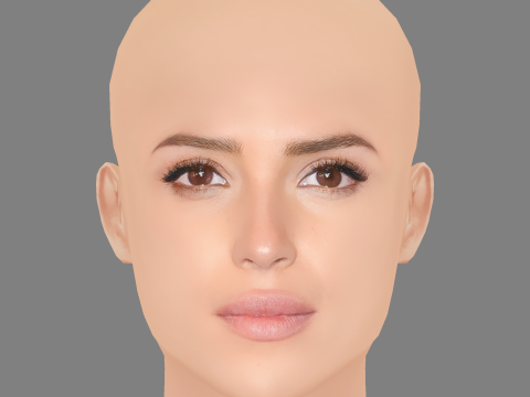 Adria Arjona Head - No Hair - Low poly head for game 3D Модель