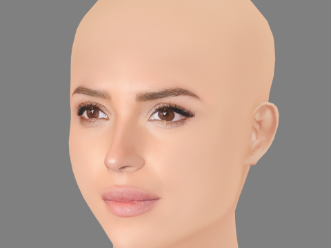 Adria Arjona Head - No Hair - Low poly head for game 3D Модель