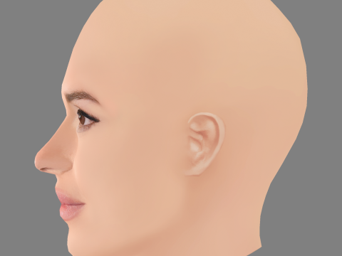 Adria Arjona Head - No Hair - Low poly head for game 3D Модель