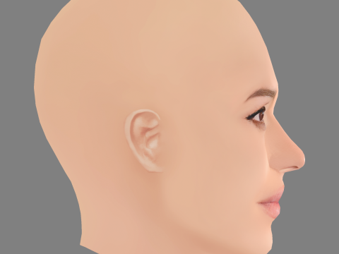 Adria Arjona Head - No Hair - Low poly head for game 3D Модель