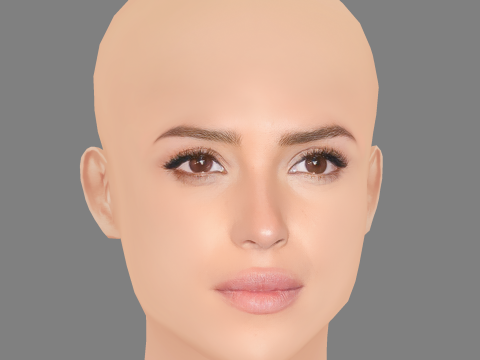 Adria Arjona Head - No Hair - Low poly head for game 3D Модель