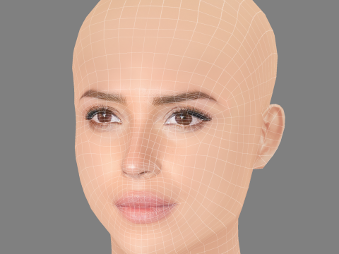 Adria Arjona Head - No Hair - Low poly head for game 3D Модель