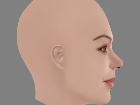 Aimee Teegarden Head - No Hair - Low poly head for game 3D Model