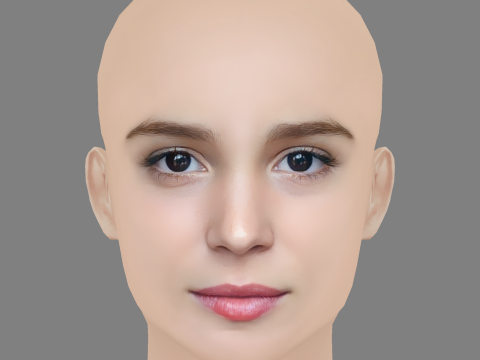 Alba Baptista Head - No Hair - Low poly head for game Modelo 3D
