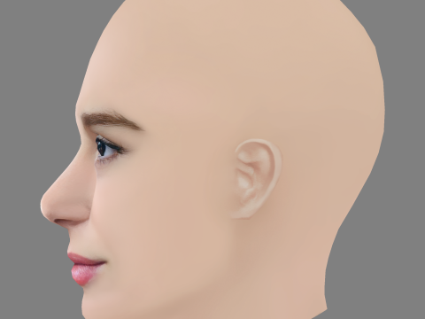 Alba Baptista Head - No Hair - Low poly head for game Modelo 3D