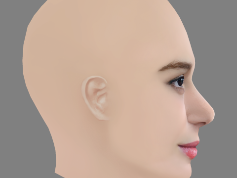 Alba Baptista Head - No Hair - Low poly head for game Modelo 3D
