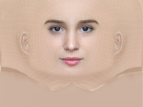 Alba Baptista Head - No Hair - Low poly head for game Modelo 3D