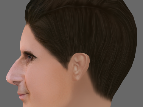 David Copperfield Head - Low poly head for game 3D मॉडल