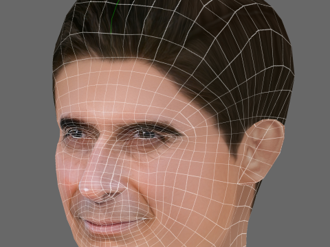 David Copperfield Head - Low poly head for game 3D मॉडल