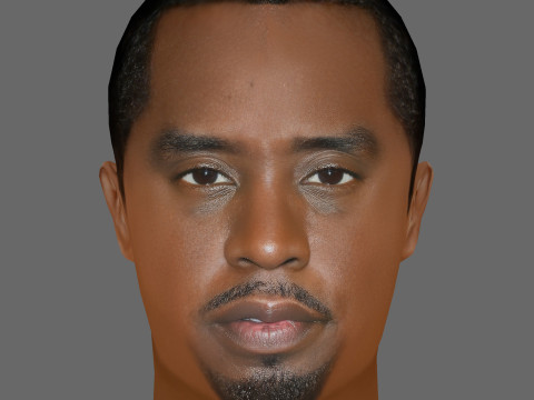 Puff Diddy Head - Low poly head for game 3D Model