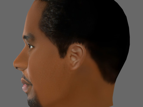 Puff Diddy Head - Low poly head for game Modello 3D