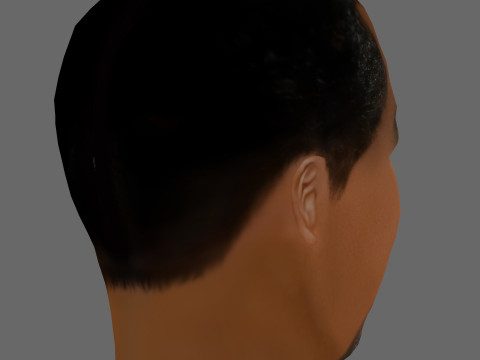 Puff Diddy Head - Low poly head for game Modello 3D