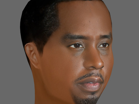 Puff Diddy Head - Low poly head for game Modello 3D