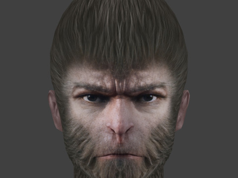 Black Myth Wukong Head - Low Poly Model 3D