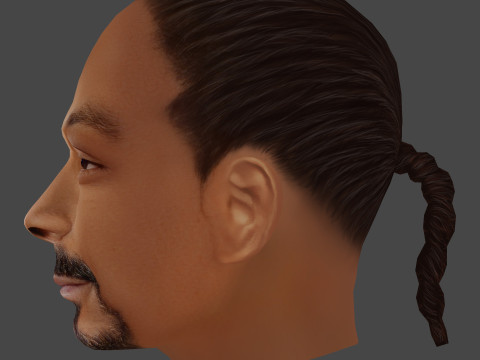 Snoop Dogg Head - Low Poly Modèle 3D
